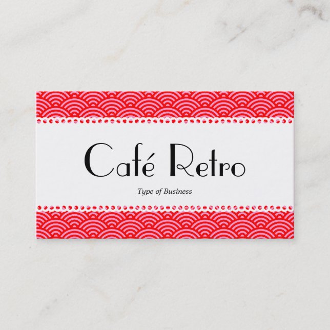 Carte De Visite Café Rétro (dentelé) - Motif Écailles de Poisson (Devant)