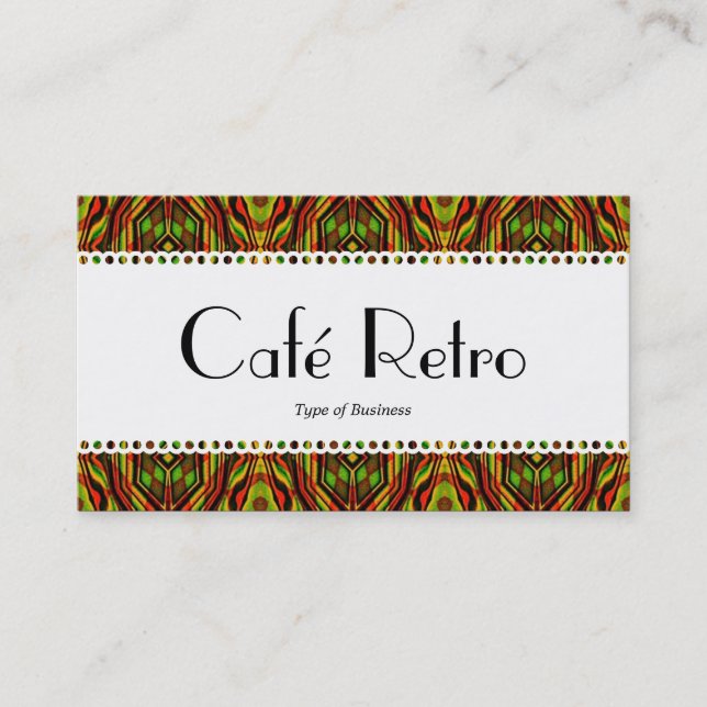 Carte De Visite Café Retro (Scalloped) (Devant)