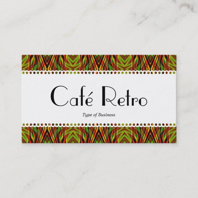 Carte De Visite Café Retro (Scalloped) (Devant)