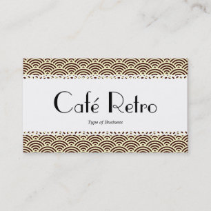 Carte De Visite Café Retro (Scalloped) - Motif à échelle de poisso