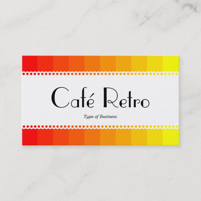 Carte De Visite Café Retro (Scalloped) - Transition des couleurs (Devant)
