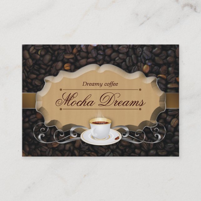 Carte De Visite Café Riche haricots Brown Chocolat Caramel (Devant)