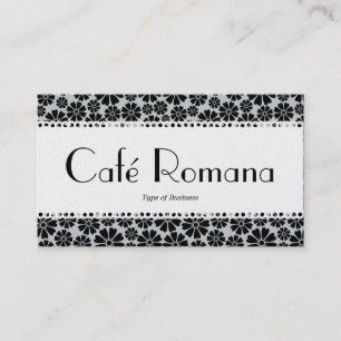 Carte De Visite Café Romana (à calcaire) Motif Floral (or)
