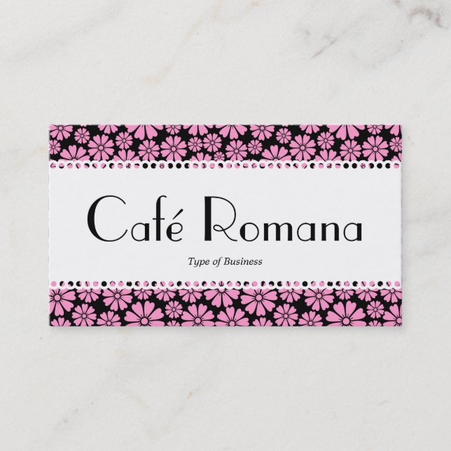 Carte De Visite Café Romana (Galopé) Motif Floral (Devant)