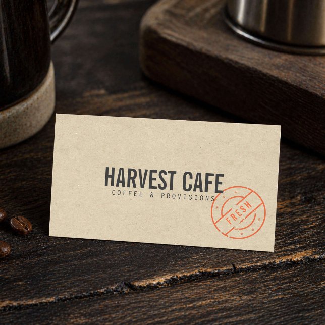 Carte De Visite Café Rustique Kraft (Créateur téléchargé)