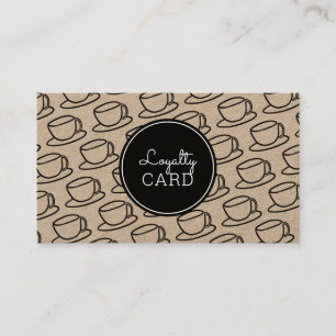 Carte De Visite Café Shop Cup Motif Kraft Loyalty Card