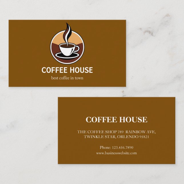 Carte de visite café simple moderne (Devant / Derrière)