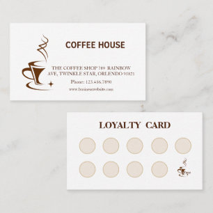 Carte De Visite Café simple moderne Shop Loyalty Card