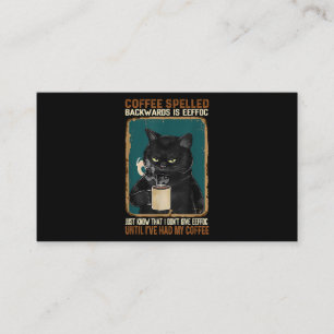 Carte De Visite Café vintage Noir Cat Écrit À L'Arrière Est Eeff