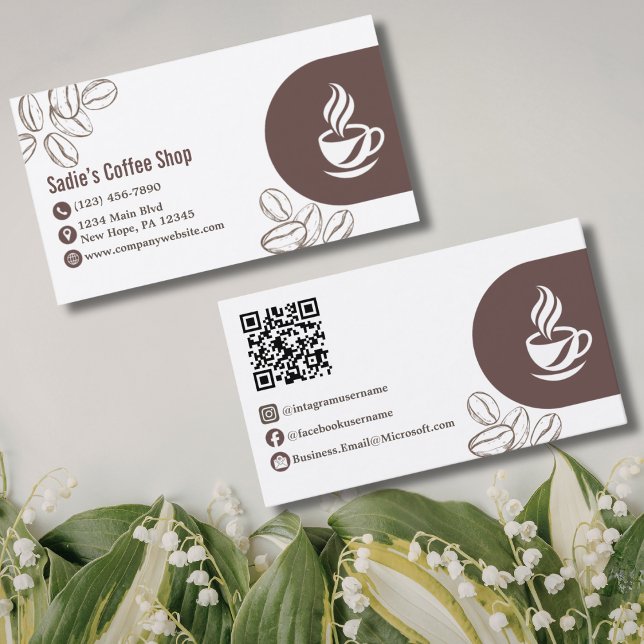Carte De Visite Cafetier de salon de café professionnel moderne pe (Créateur téléchargé)