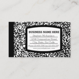 Carte De Visite Cahier de composition personnalisé noir/blanc écol