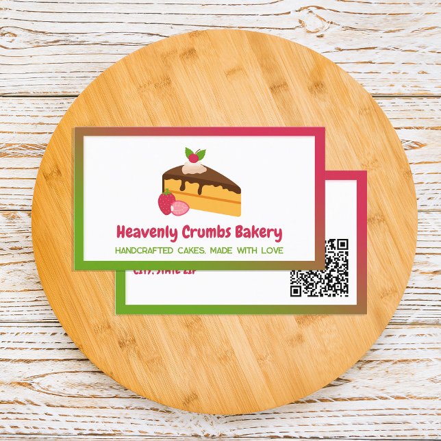 Carte De Visite Cake maison QR personnalisé (Homemade Cake Custom QR Business Cards)