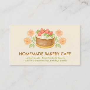 Carte De Visite Cake Maker Cookies Floral Bakery Cafés