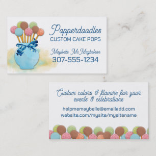 Carte De Visite Cake pops événement mariage boulangerie pâtisserie