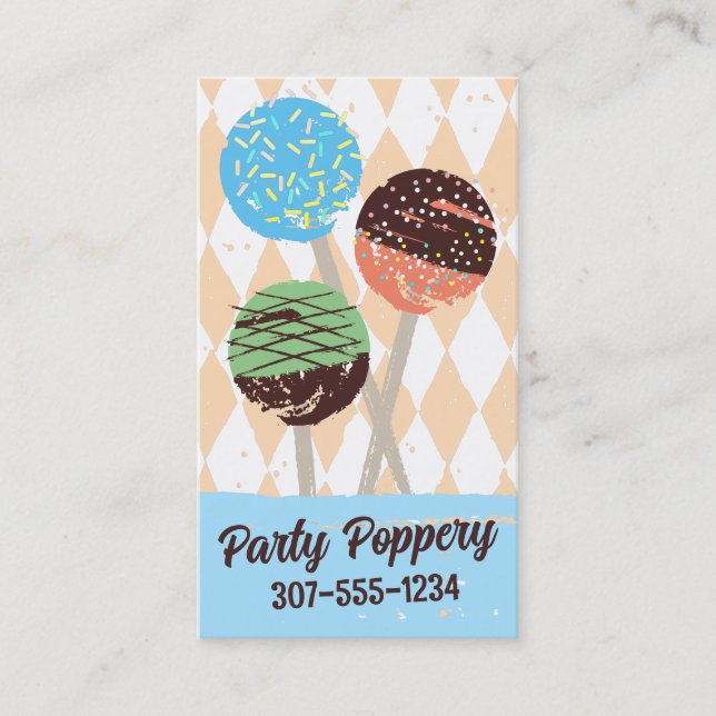 Carte De Visite Cake pops mariage événement boulangerie pâtisserie (Devant)
