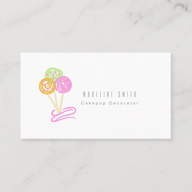Carte De Visite Cakepops Décoration de Gâteaux Pâtissière Spirales (Devant)