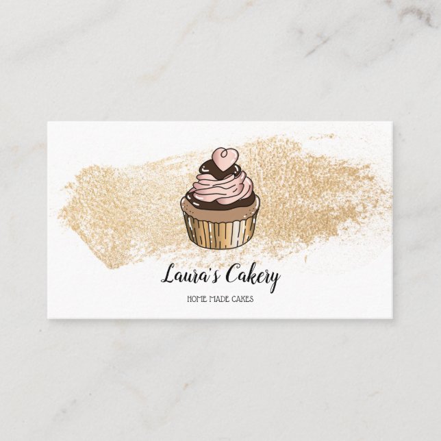 Carte De Visite Cakes & Sweets Cupcake Accueil Boulangerie Laisser (Devant)