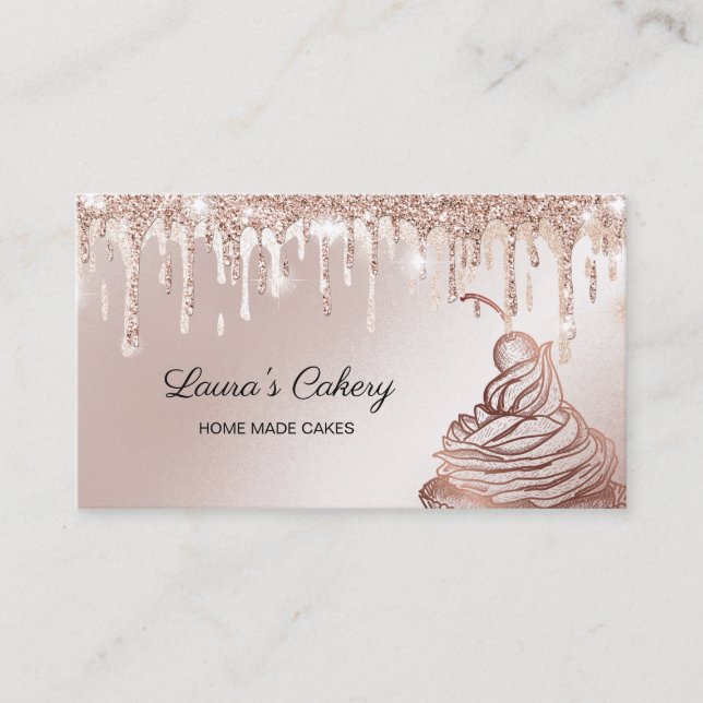 Carte De Visite Cakes & Sweets Cupcake Accueil Boulangerie Laisser (Devant)