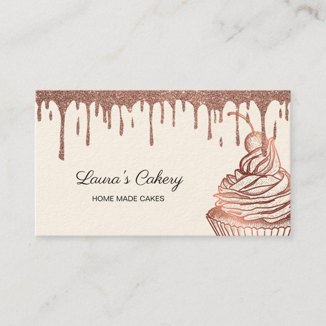 Carte De Visite Cakes & Sweets Cupcake Accueil Boulangerie Laisser (Devant)