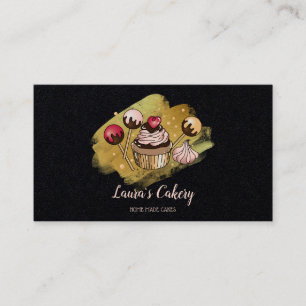 Carte De Visite Cakes & Sweets Cupcake Accueil Boulangerie Laisser