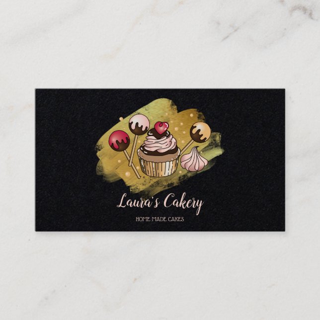 Carte De Visite Cakes & Sweets Cupcake Accueil Boulangerie Laisser (Devant)