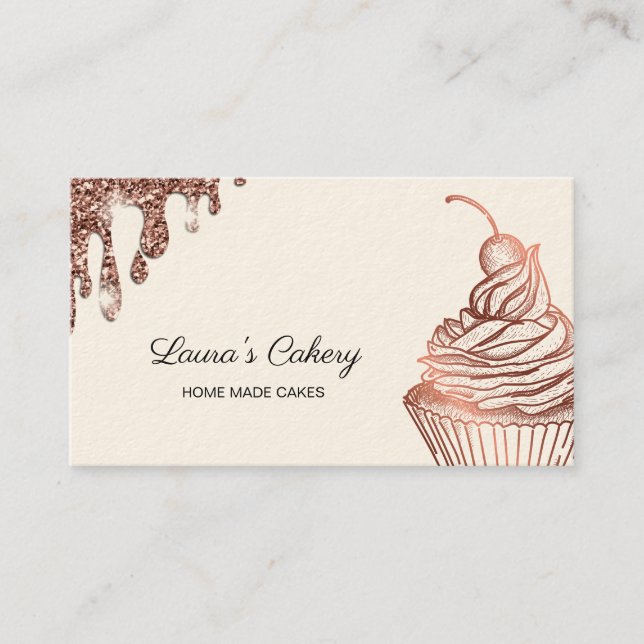 Carte De Visite Cakes & Sweets Cupcake Accueil Boulangerie Laisser (Devant)