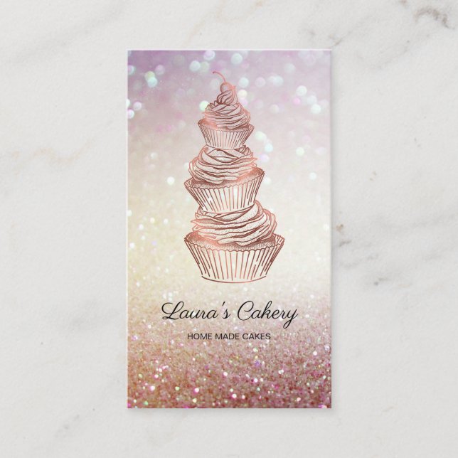 Carte De Visite Cakes & Sweets Cupcake Accueil Boulangerie Laisser (Devant)