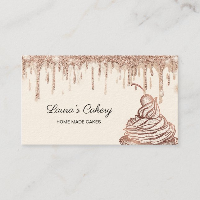 Carte De Visite Cakes & Sweets Cupcake Accueil Boulangerie Laisser (Devant)