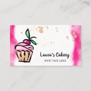 Carte De Visite Cakes & Sweets Cupcake Accueil Boulangerie mignonn