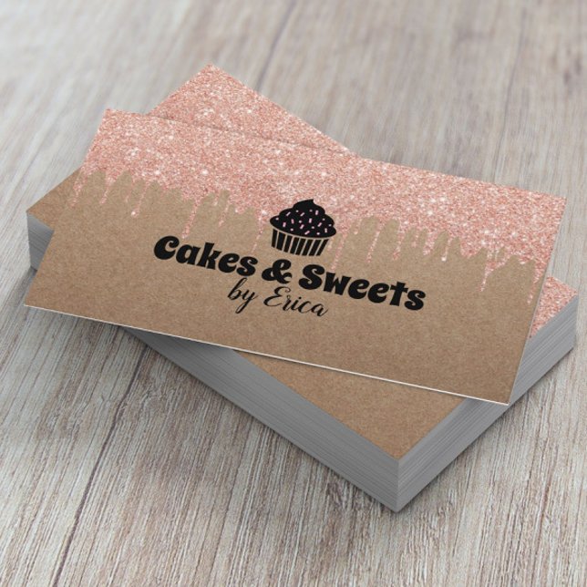 Carte De Visite Cakes & Sweets Cupcake Accueil Boulangerie Rustiqu (Créateur téléchargé)