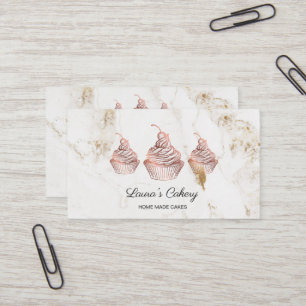 Carte De Visite Cakes & Sweets Cupcake Home Bakery Rustic Vintage