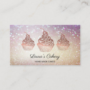 Carte De Visite Cakes & Sweets Cupcake Home Bakery Rustic Vintage