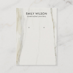 CARTE DE VISITE CALACATTA MARBRE TEXTURE STUD EARRÊT AFFICHAGE