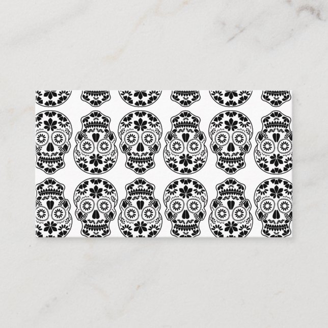 Carte De Visite Calavera sucre crâne bonbon_floral mexicaine calav (Devant)