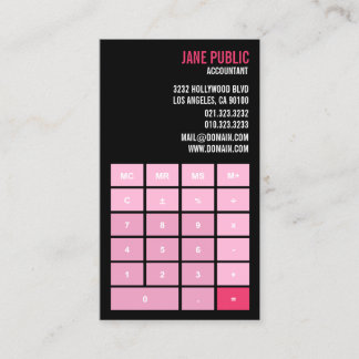 Carte De Visite Calculateur comptable rose