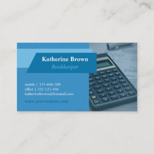 Carte De Visite Calculatrice bleue de finances de comptable de