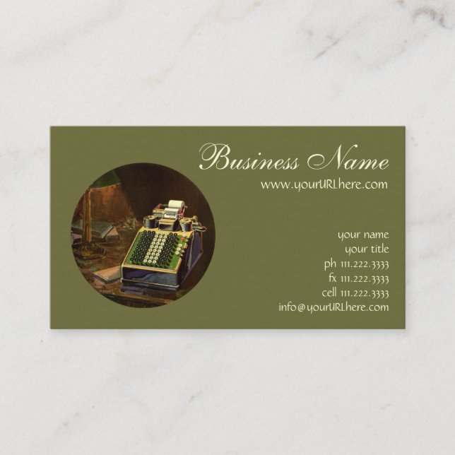 Carte De Visite Calculatrice comptable Comptometer Entreprise Vint (Devant)