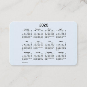 Carte De Visite Calendrier 2020 par Janz Alice Blue Euro
