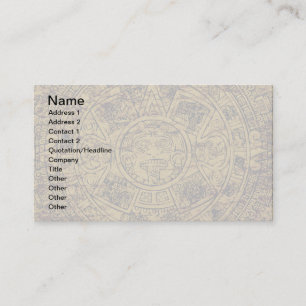 Carte De Visite Calendrier Aztec Sun Stone vieilli