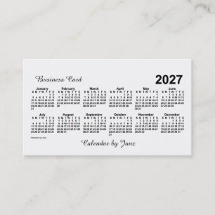 Carte De Visite Calendrier blanc 2027 par Janz