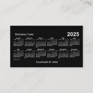 Carte De Visite Calendrier blanc Neon 2025 par Janz