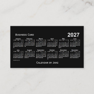Carte De Visite Calendrier blanc Neon 2027 par Janz