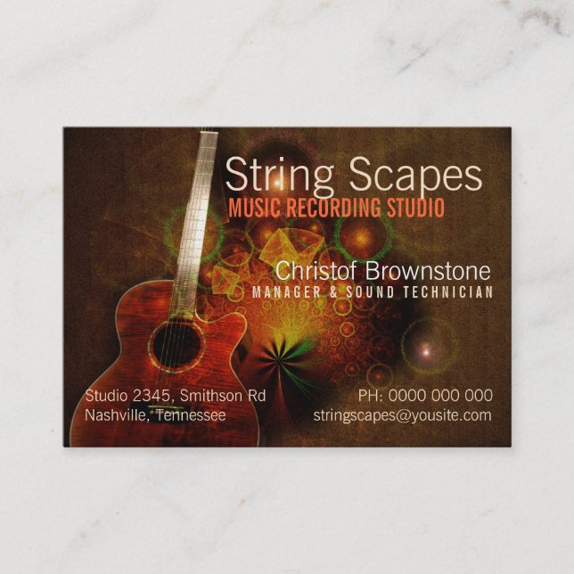 Carte De Visite Calendrier de guitare String Scapes (Devant)