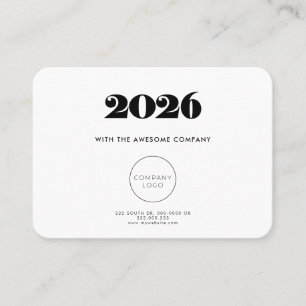 Carte De Visite Calendrier minimaliste rétro 2025 entreprise