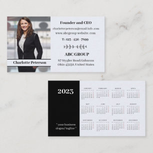 Carte De Visite Calendrier Moderne Photo 2023