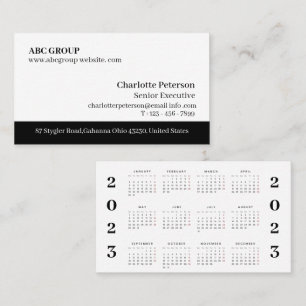 Carte De Visite Calendrier Moderne Professionnel 2023 