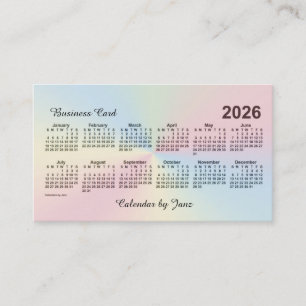 Carte De Visite Calendrier Rainbow Cloud 2026 par Janz
