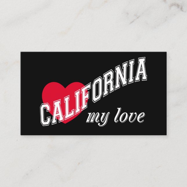 Carte De Visite Californie, mon amour (Devant)