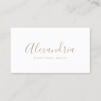 Carte De Visite Calliage de script manuscrit blanc simple