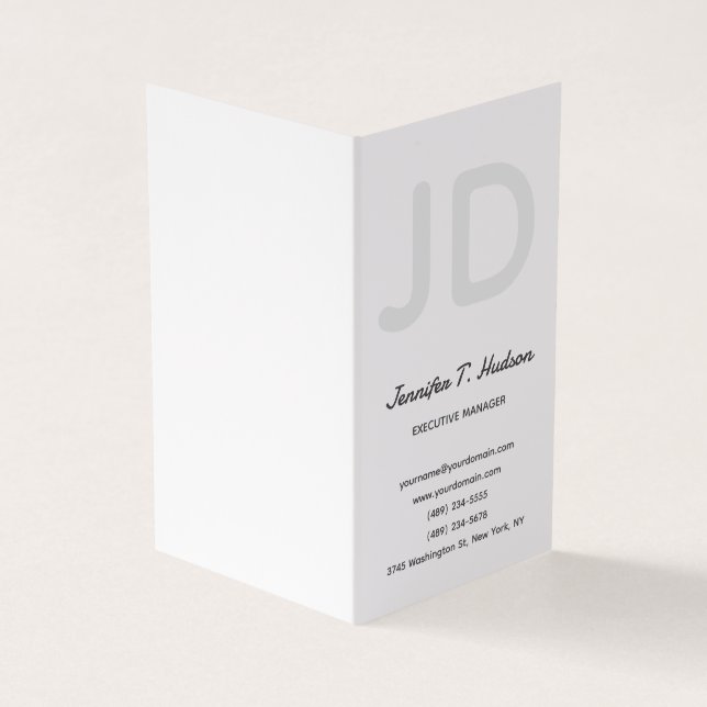 Carte De Visite Calligraphie classique tendance monogramme (Extérieur)